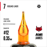 CAM x AMI JAMES Cartridges - Round Liner - #12 (0.35 mm) - 20 Stück/Box