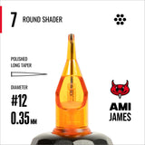 CAM x AMI JAMES Cartridges - Round Shader - #12 (0.35mm) - 20/Box