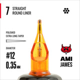 CAM x AMI JAMES Cartridges - Straight Round Liners - #12 (0,35mm) - 20/Box
