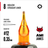 CAM x AMI JAMES Cartridges – Hollow Round Liners – #12 (0.35 mm) – 20 Stück/Box