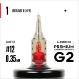 Legend Premium Cartridges G2 (2. Gen.) - Round Liners - #12 (0,35 mm) - 20 Stk./Box