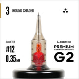 Legend Premium Cartridges G2 (2. Gen.) – Round Shader – #12 (0,35 mm) – 20 Stück/Box