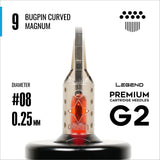 Legend Premium Cartridges G2 (2. Gen.) – Bugpin Curved Magnums – #8 (0,25 mm) – 20 Stück/Box