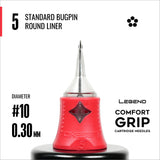 Legend Comfort Grip Cartridges – Standard Bugpin Round Liner – #10 (0,30 mm) – 20 Stück/Box