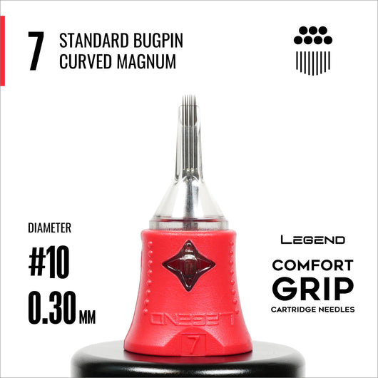 Legend Comfort Grip Cartridges – Standard Bugpin Curved Magnums – #10 (0,30 mm) – 20 Stück/Box